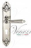 Дверная ручка Venezia на планке PL90 мод. Castello (натур. серебро + чернение) под цил
